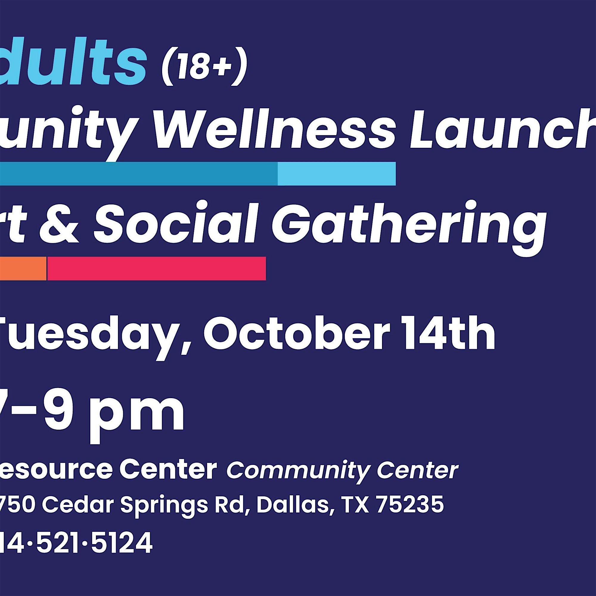 Community wellness event for adults, October 14, Dallas
