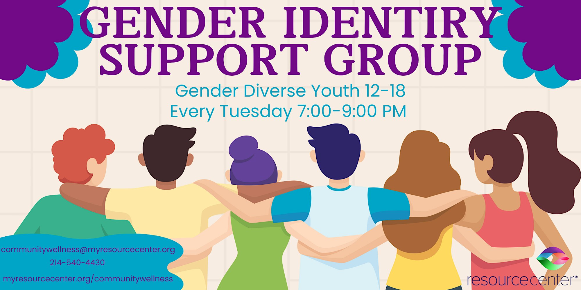 Gender identity support group for diverse youth.