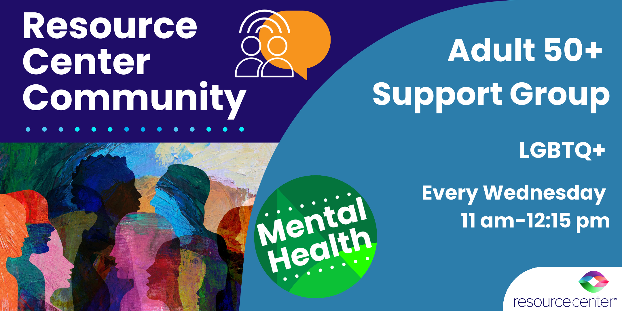 Adult 50+ LGBTQ+ support group details.