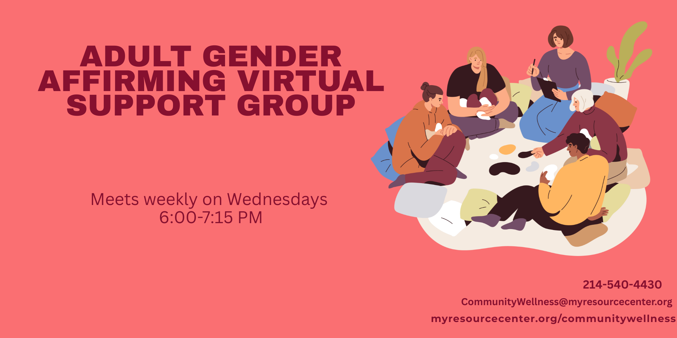 Adult gender support group virtual meeting information