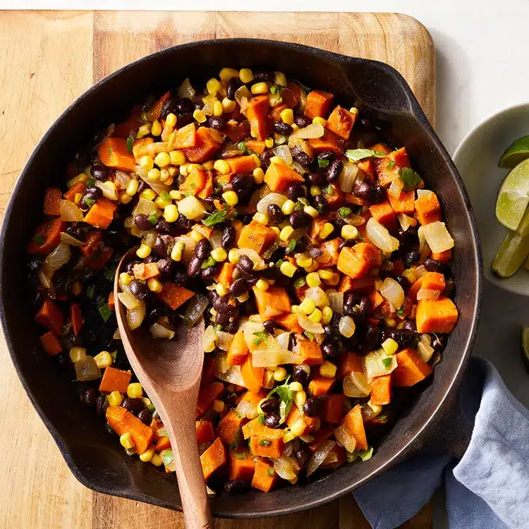 sweet potato, corn & black bean hash